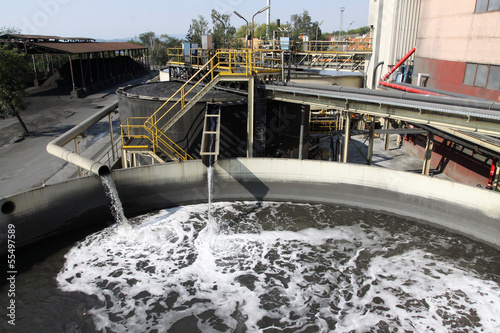 Billede på lærred Water treatment plant with dirty sludge