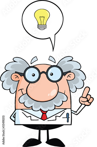 Smiling Scientist Or Professor With Good Idea