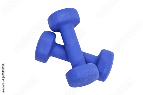 Small Blue Dumbbells Isolated