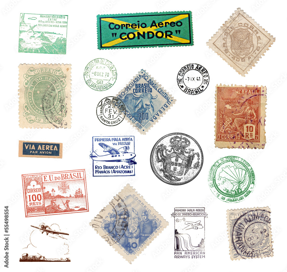 Briefmarken und Poststempel aus Brasilien
