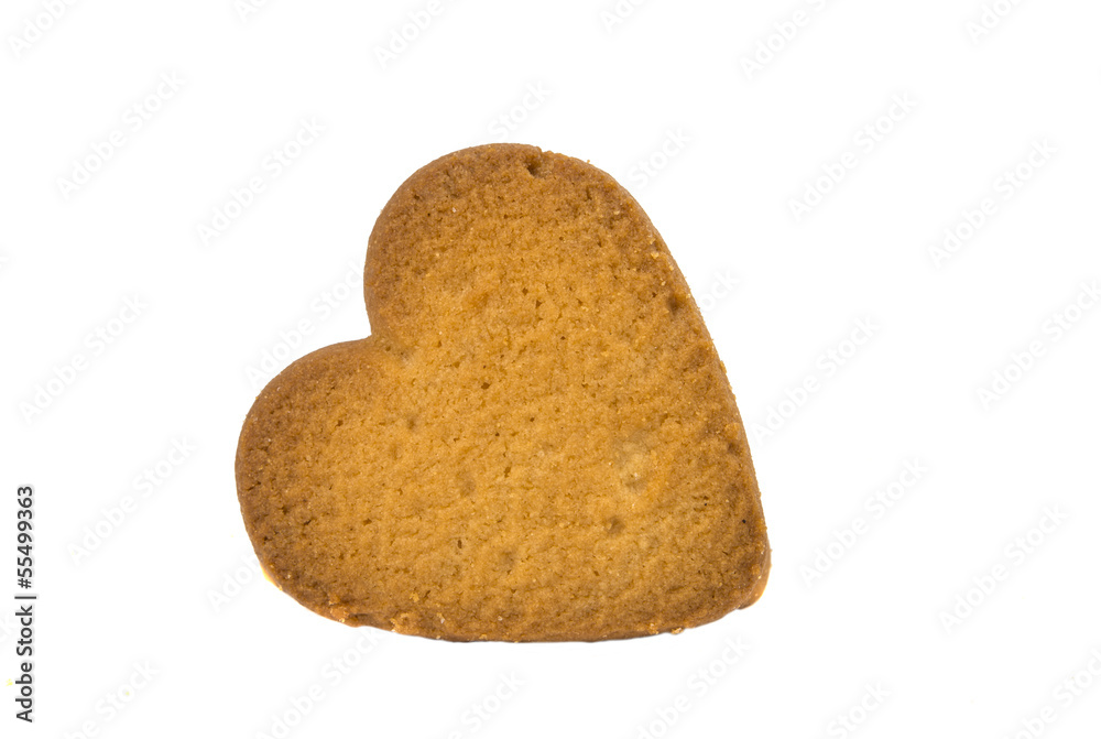 Gingerbread heart isolated Gingerbread heart isolated