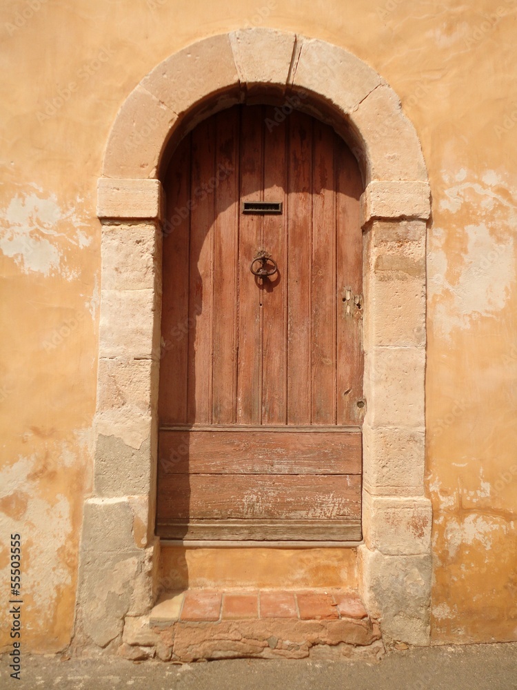 Wooden door, Roussillon, France.