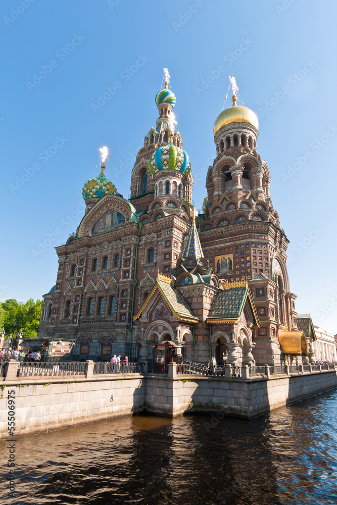 Church of the Savior on blood at night, St Petersburg, Russia