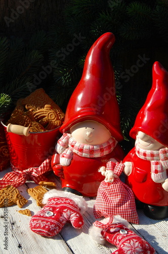 zwei Wichtel mit Weihnachts...