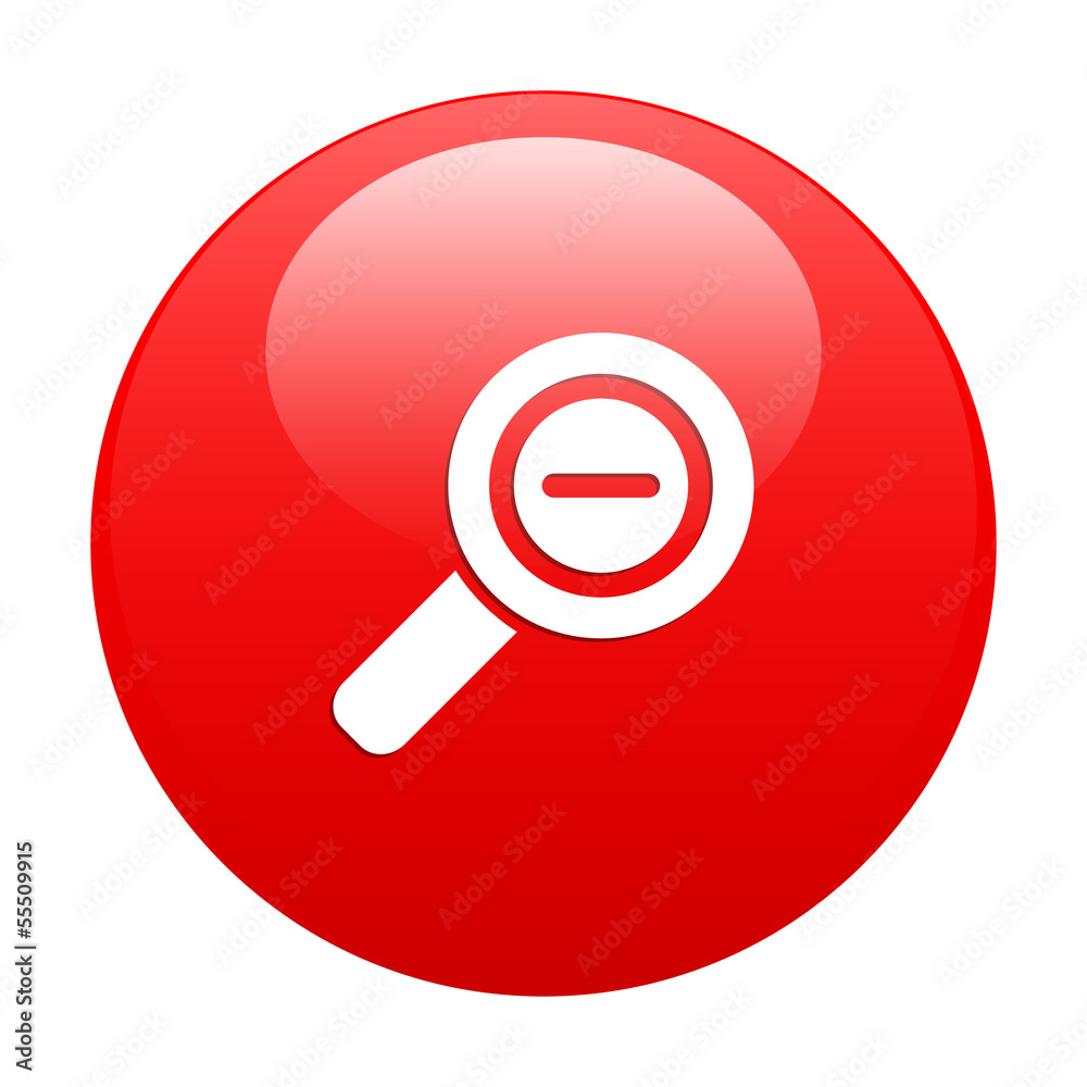 Button loupe magnifying glass icon red Button loupe magnifying glass icon red