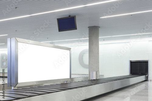 Blank billboard or poster on airport