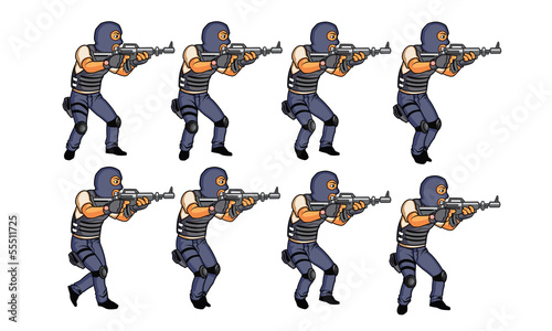 SWAT team Walking Animation
