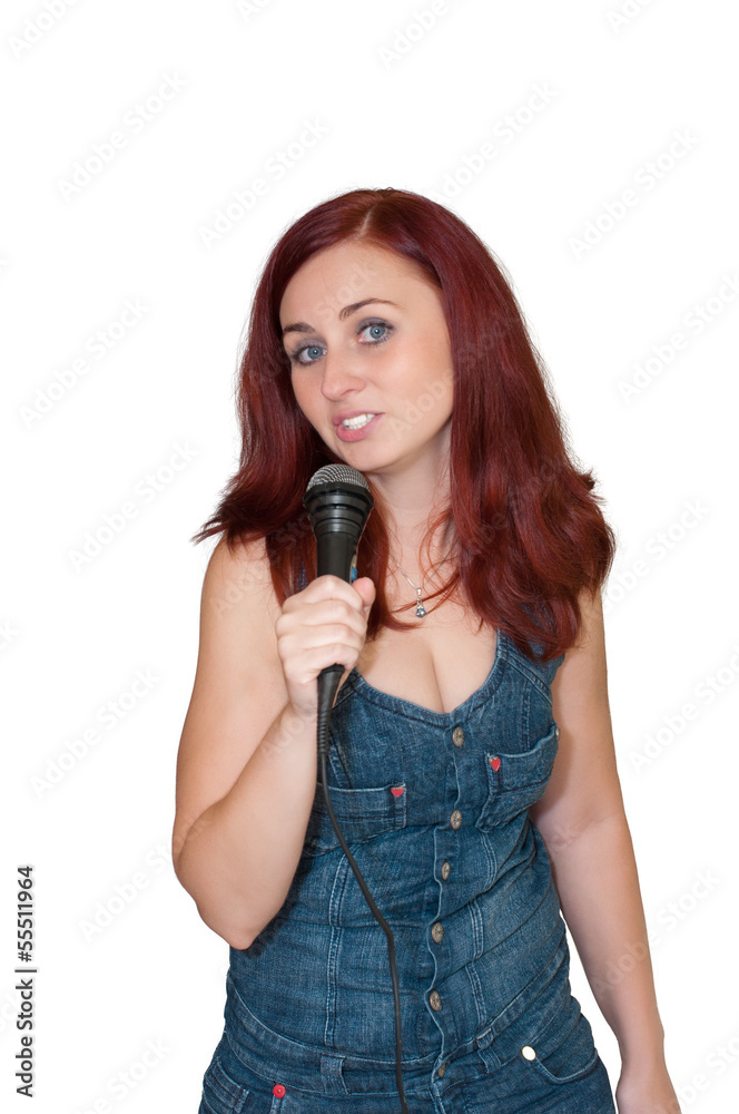 Young singer, isolated over white background Young singer, isolated over white background