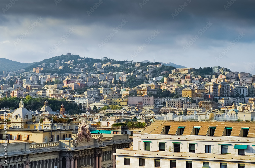 Panoramic view of Genova, Italy