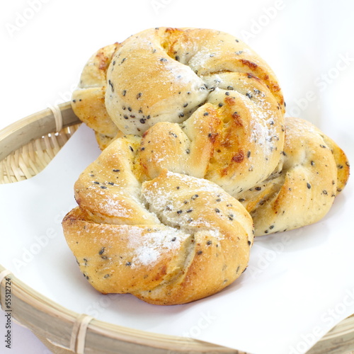 Homemade pastry filled with cheese and saseme