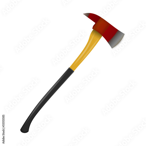 Fire ax on a white background
