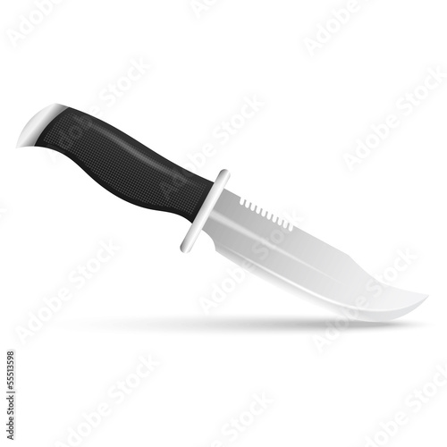 Hunting knife on a white background