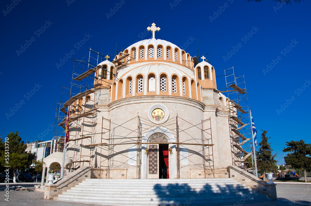 Obraz premium The church of St. Constantine and Helen. Glyfada, Greece.