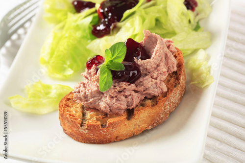 Toasted bread and pate
