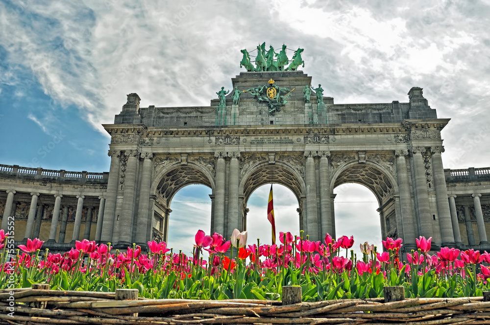 Fotografie The Triumphal Arch in Cinquantenaire Parc