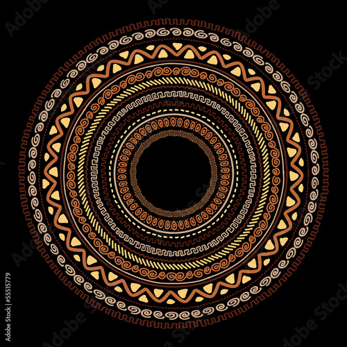 Frame with ethnic handmade ornament for your design