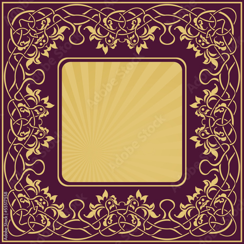 gold frame with floral ornamental