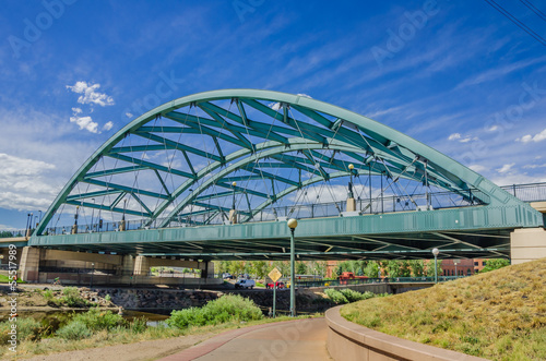 Iron Bridge against Blue Sky in Denver