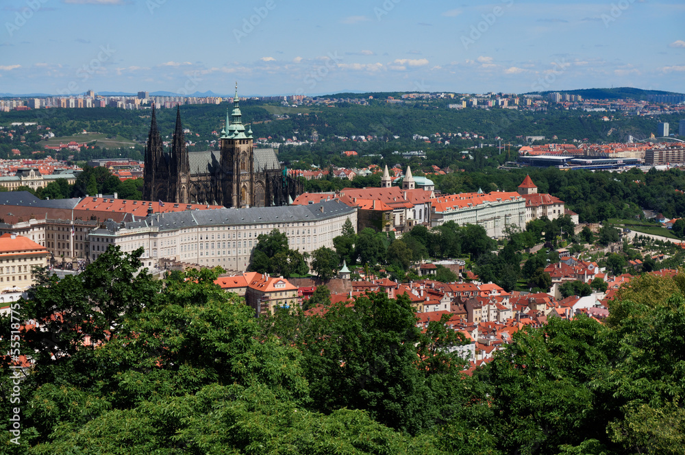 Downtown of Prague, aerial view