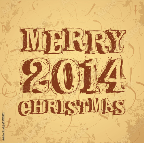 Christmas and New Year. Vector greeting card template.