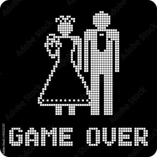 Funny wedding symbol - Game Over