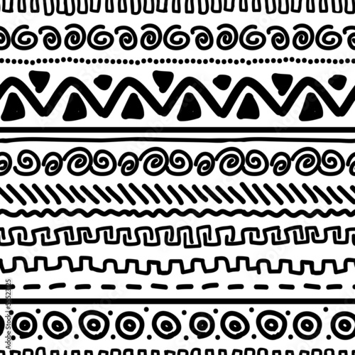 Handmade pattern with ethnic geometric ornament for your design