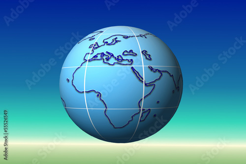 out line blank world globe