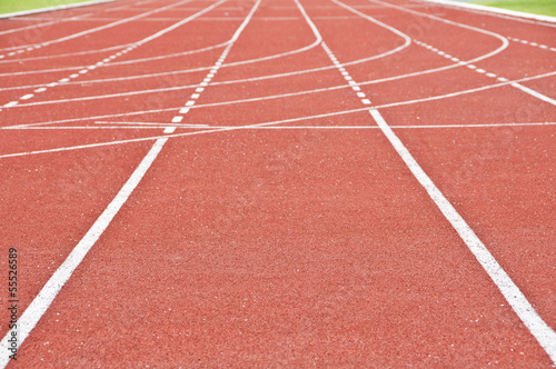 Running race track in public national stadium.