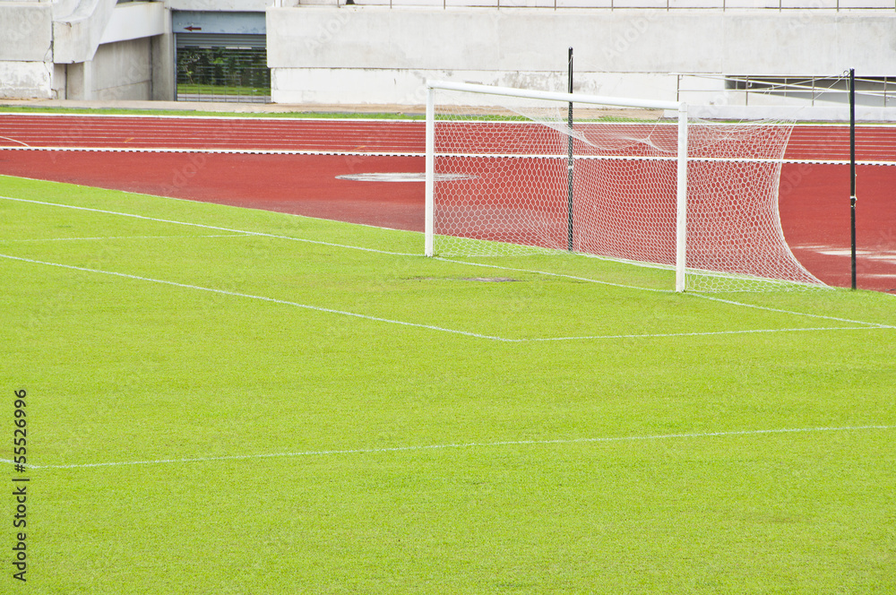 Fototapeta premium Soccer field in public national stadium.
