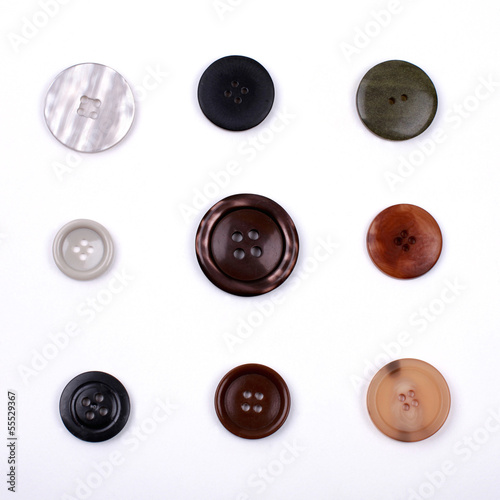 Vintage buttons in brown colors