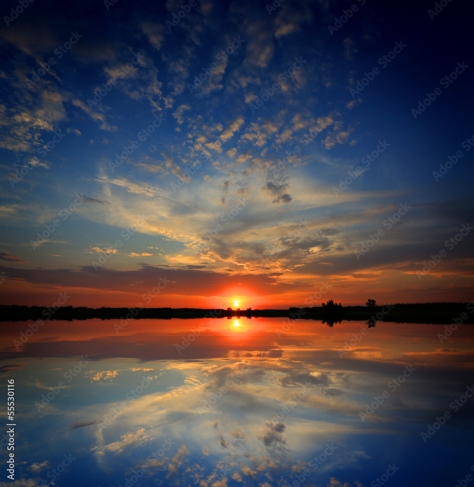 sunset on lake sunset on lake