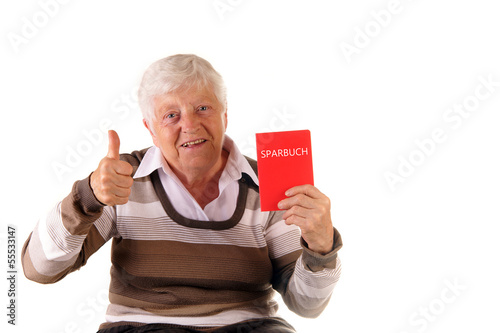 Fototapeta Oma mit Sparbuch
