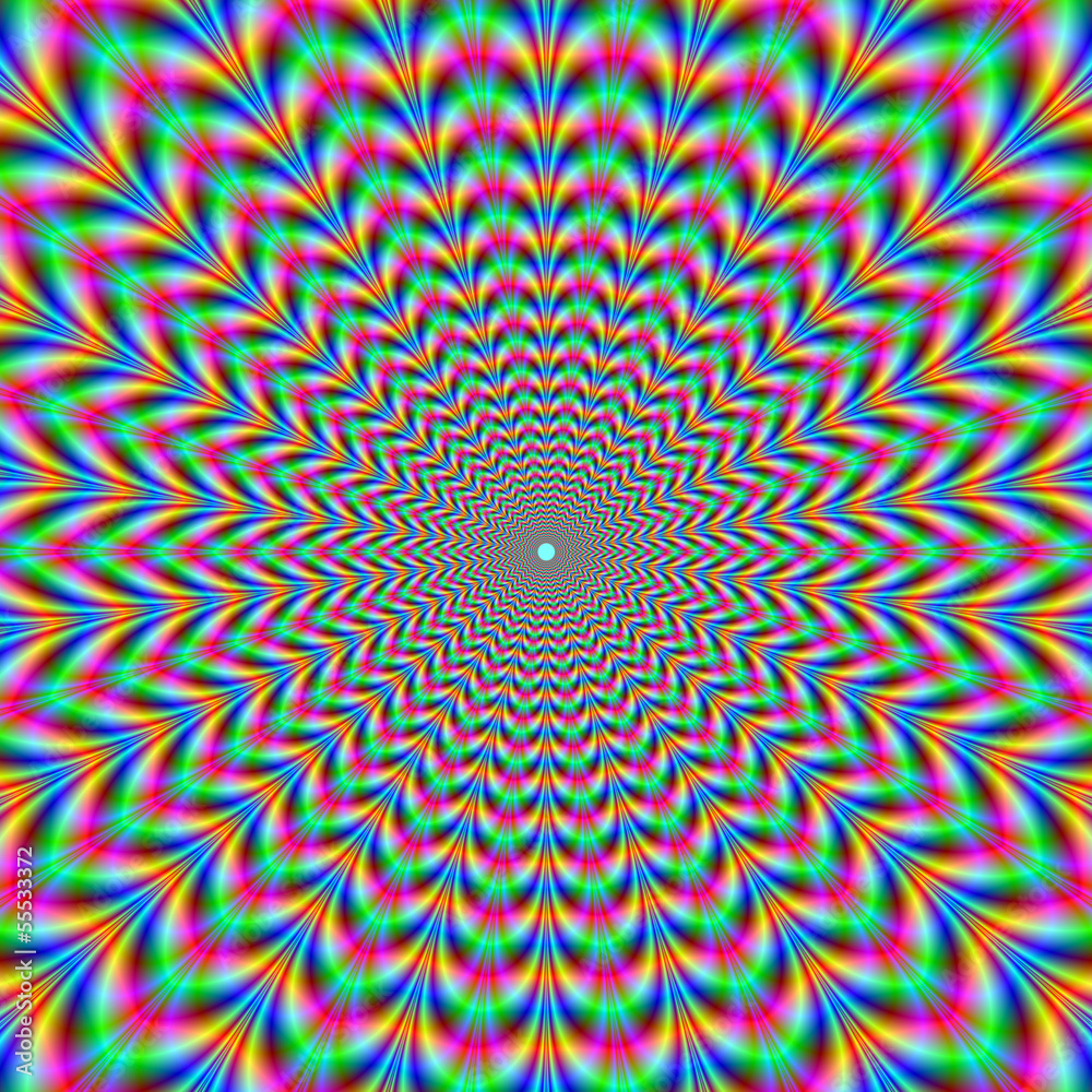 Naklejka premium Psychodeliczne pierścienie zygzakowe