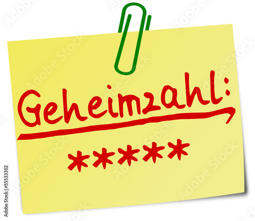 Geheimzahl Zettel Notiz  #130826-svg02