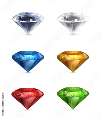 Gems set of vector icons