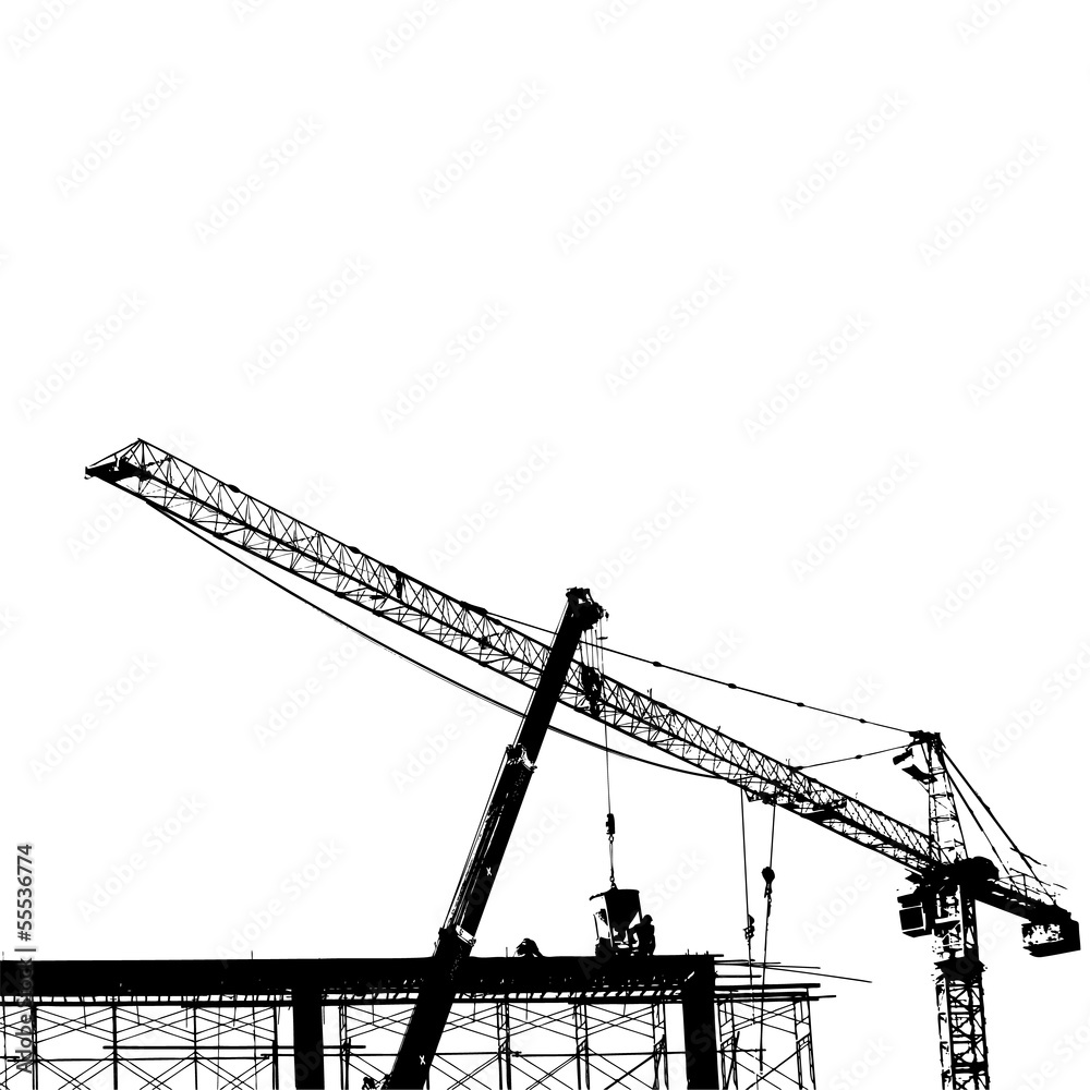 Cranes silhouette vector
