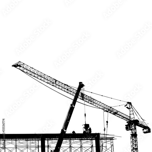 Cranes silhouette vector