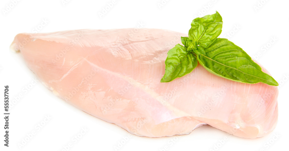 Raw chicken fillets isolated on white Raw chicken fillets isolated on white