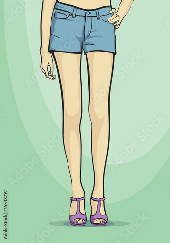 Woman in shorts