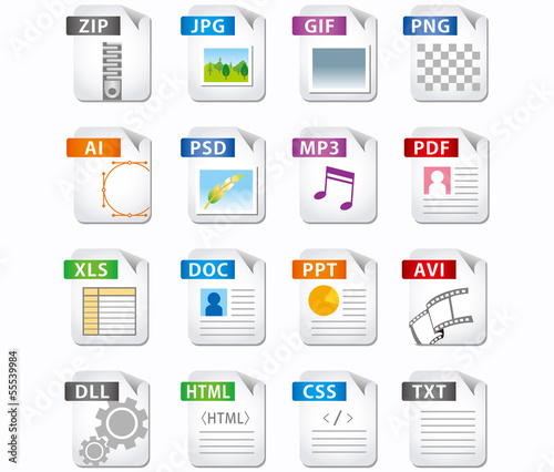 web file labels icon set