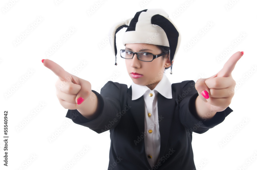 Businessman clown isolated on white Businessman clown isolated on white