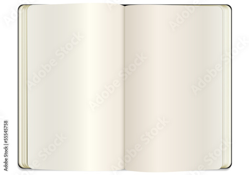 Vector open clear note book