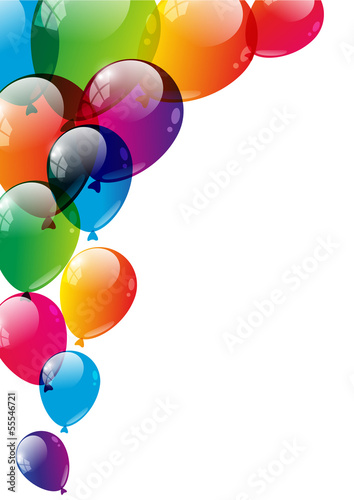 Color balloons background with place for text