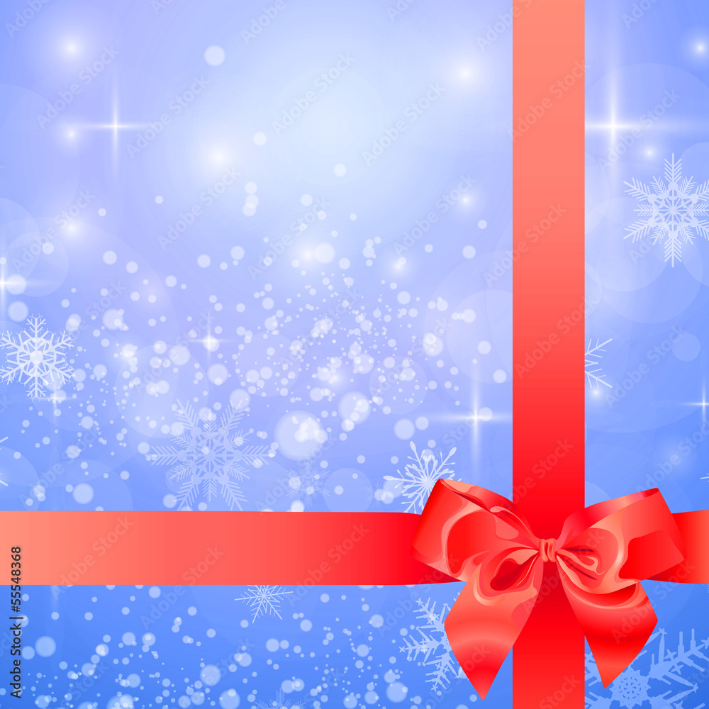 blue gift, red ribbon blue gift, red ribbon