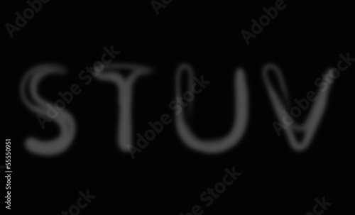 Smoke alphabet font. Letters S-V