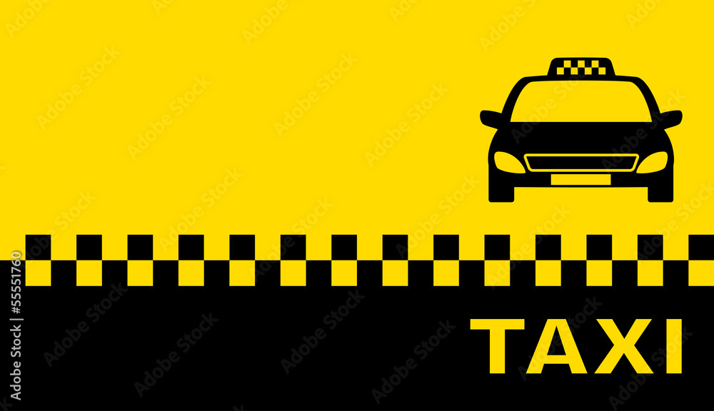 Naklejka premium business card with taxi