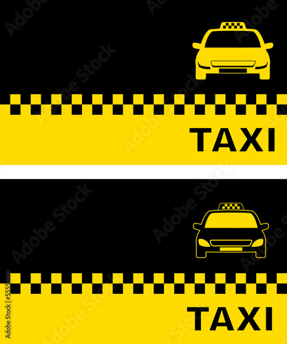 two business card with taxi