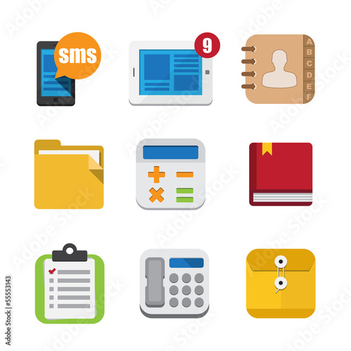 Business and interface flat icons set,Illustration EPS10