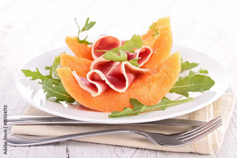 melon with prosciutto ham melon with prosciutto ham