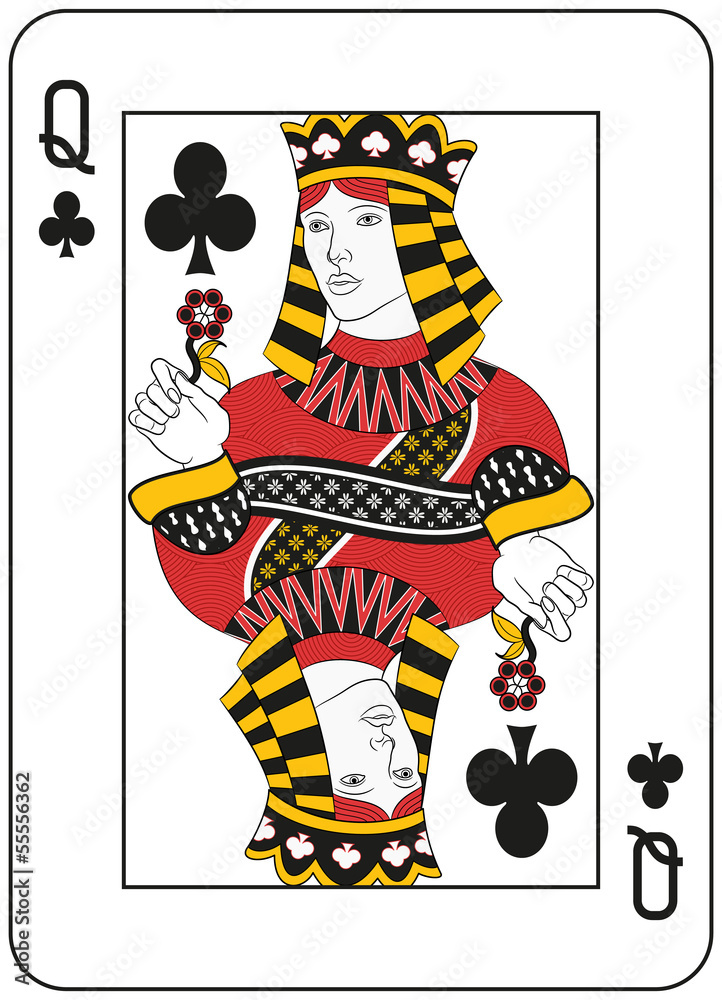 Queen of clubs. Original design Queen of clubs. Original design
